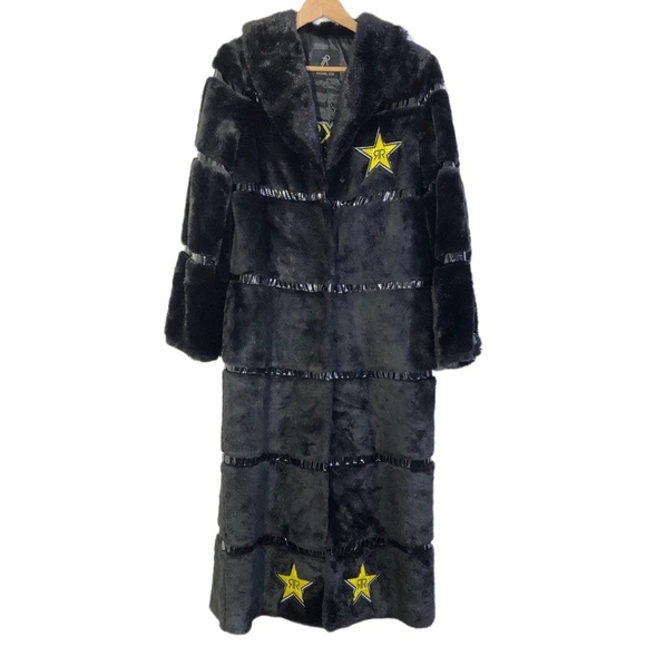 Rachel Zoe Jackets & Blazers - Rachel Zoe Rockstar Black Faux Fur Long Jacket